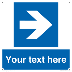Custom Directional signage blue right arrow 